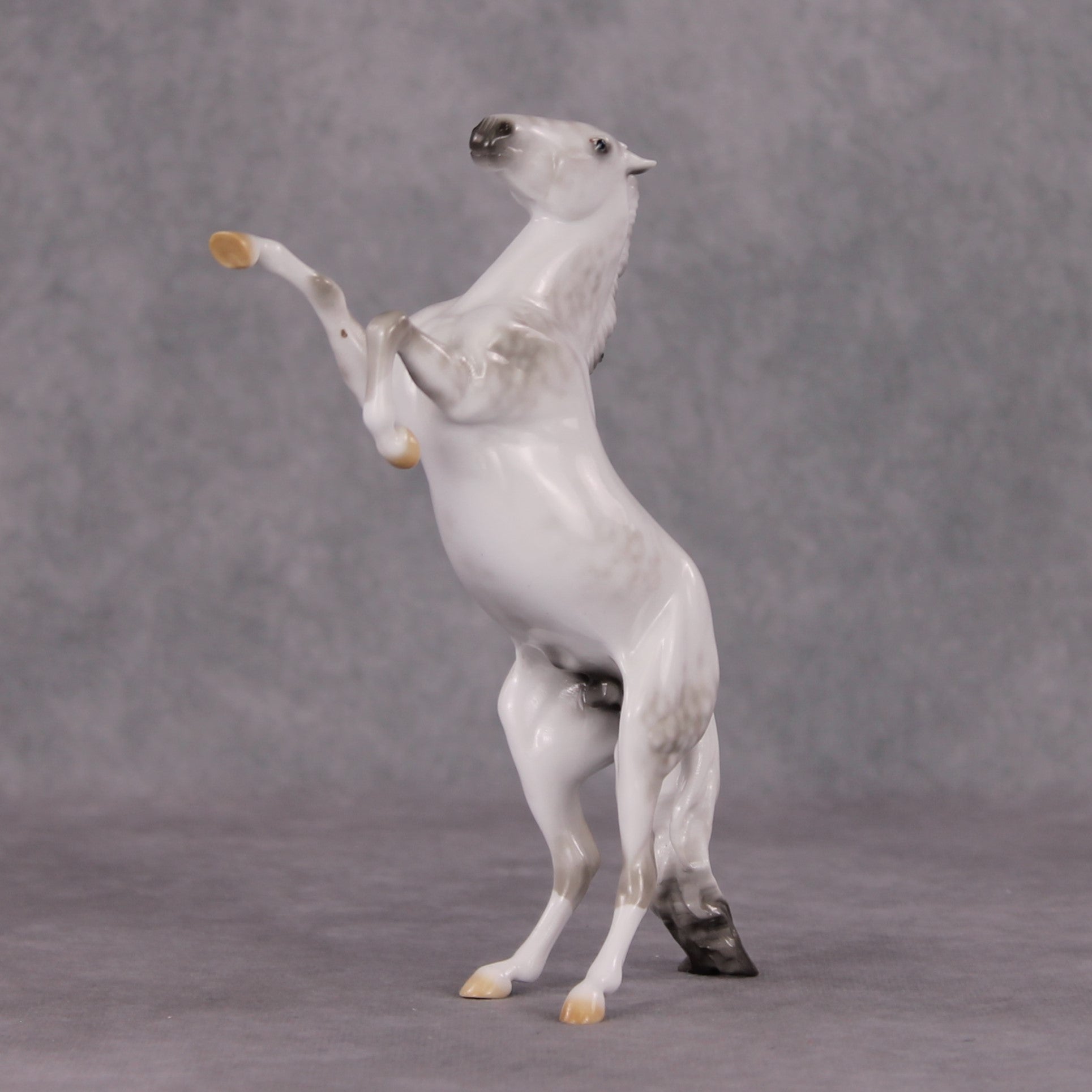 Sparkling Crystal OOAK Glossy Dapple Grey Rearing Pebble By Ellen Robbins HS24