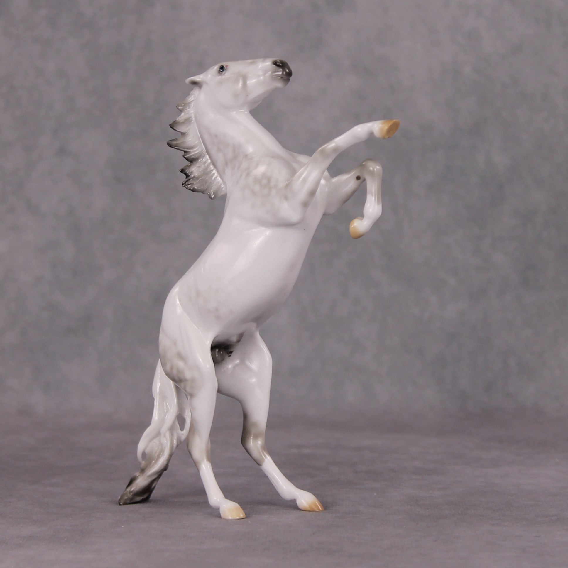 Sparkling Crystal OOAK Glossy Dapple Grey Rearing Pebble By Ellen Robbins HS24