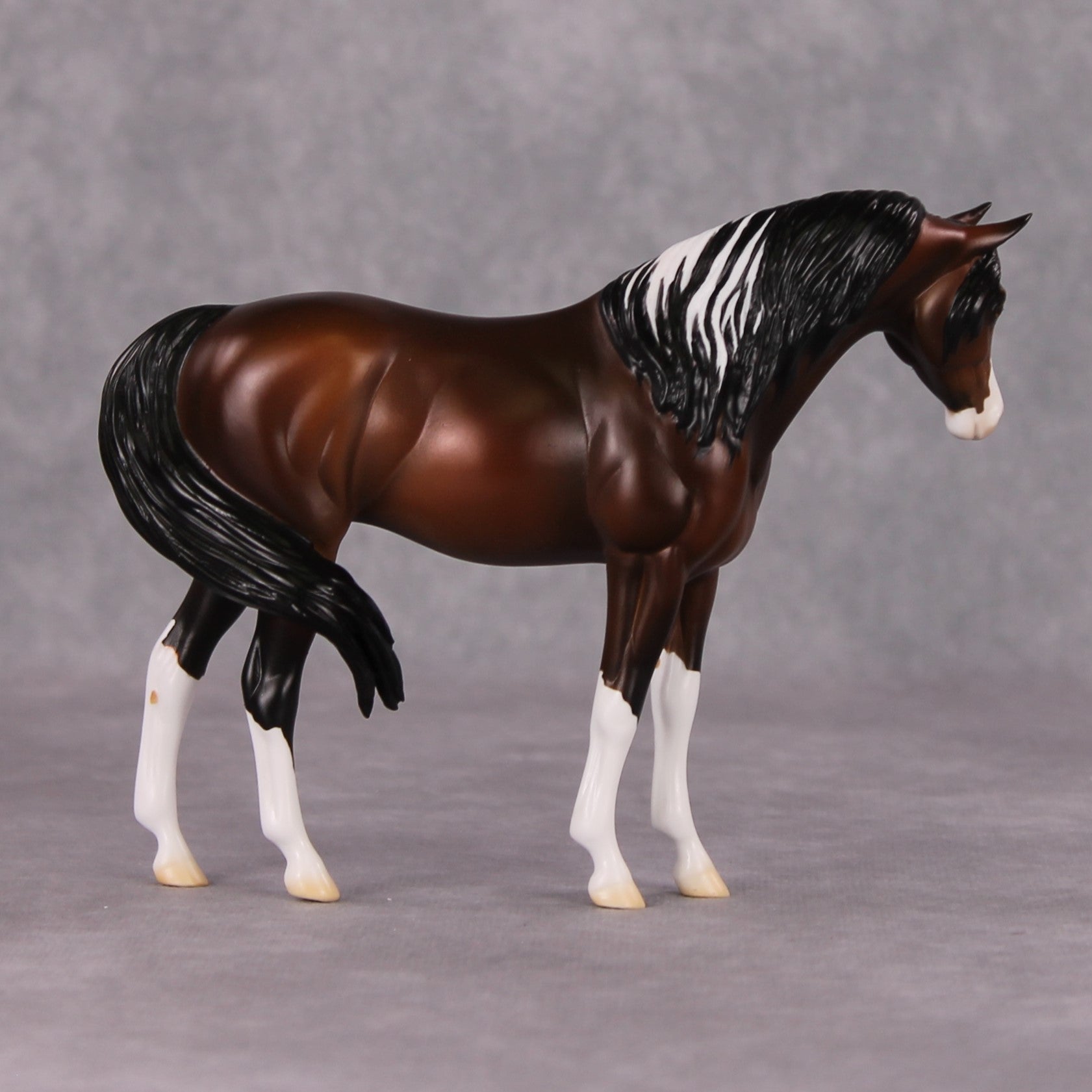 Sweater Weather OOAK Bay Pinto Arabian Pebble By Jess Hamill HS24 MHP Auction Piece