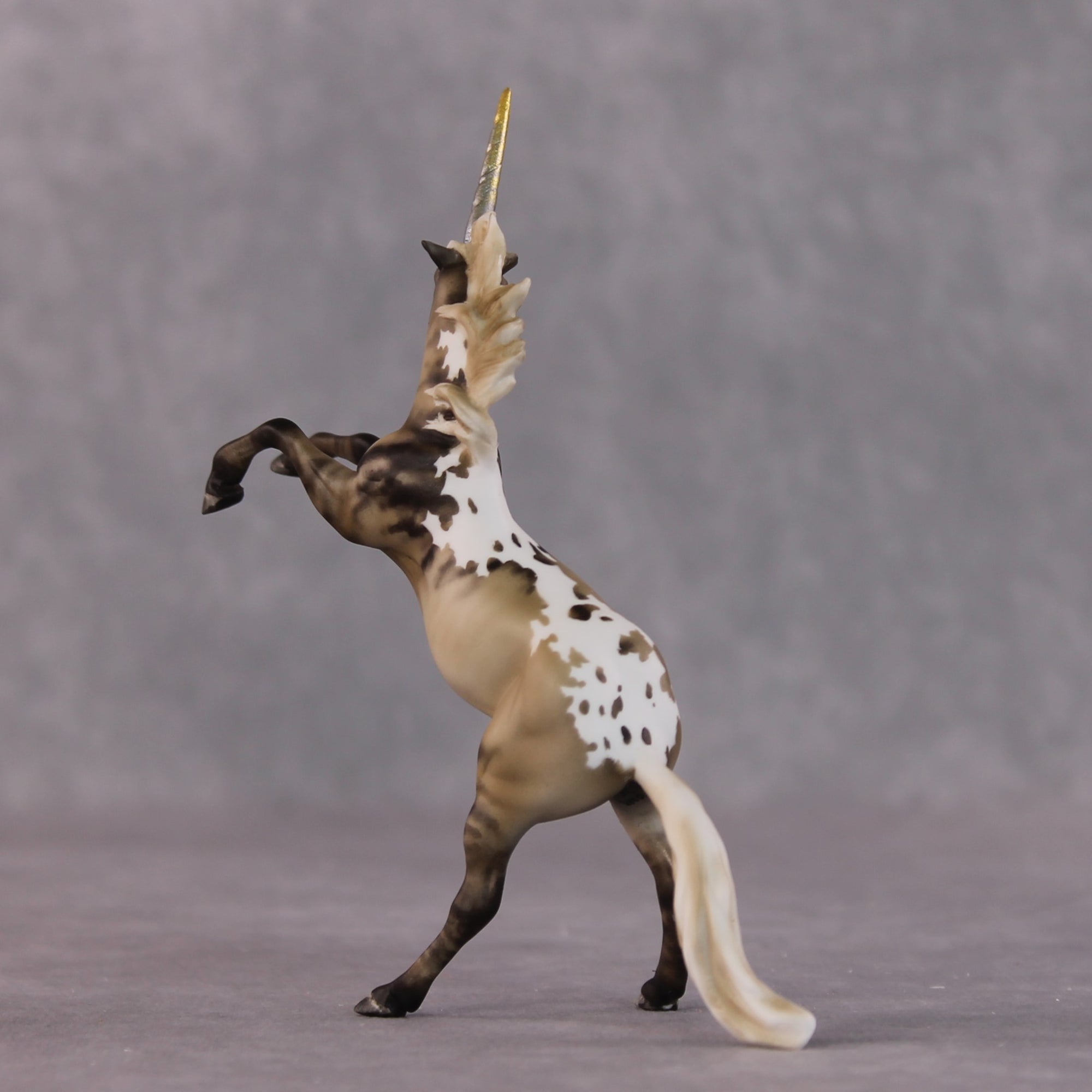 "La Concorde" OOAK FCM Unicorn Rearing Chip By Maggie Jenner-Bennett