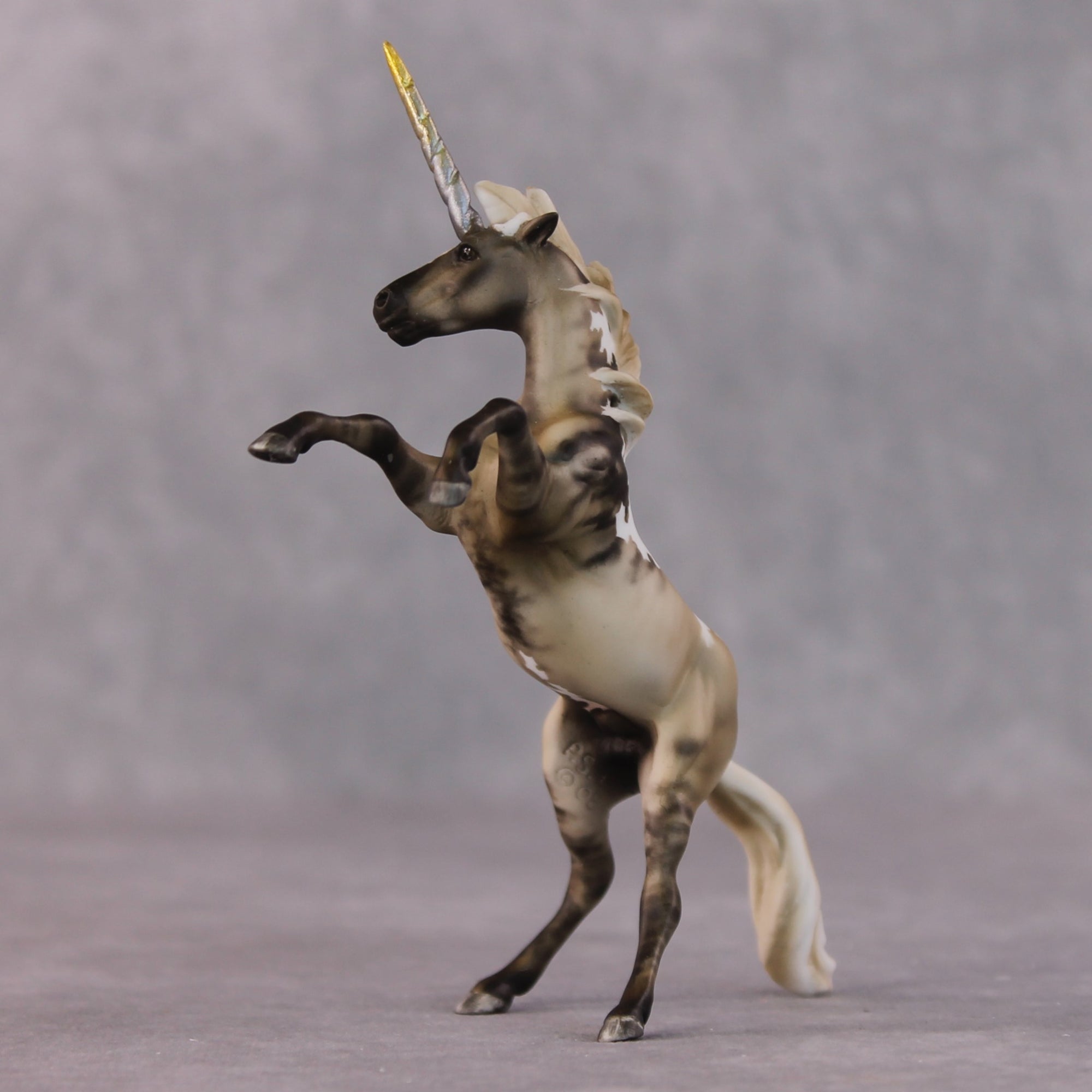 "La Concorde" OOAK FCM Unicorn Rearing Chip By Maggie Jenner-Bennett