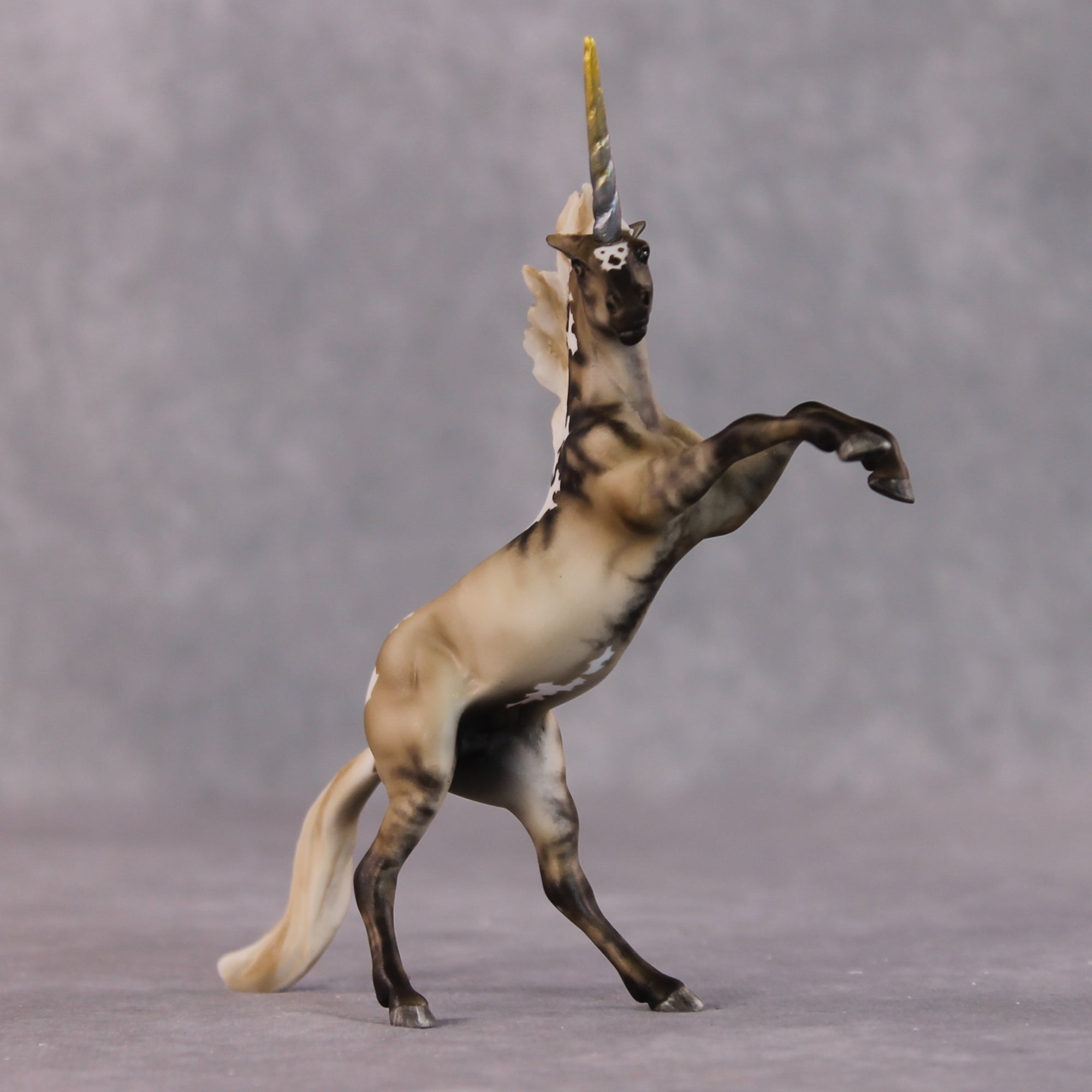 "La Concorde" OOAK FCM Unicorn Rearing Chip By Maggie Jenner-Bennett