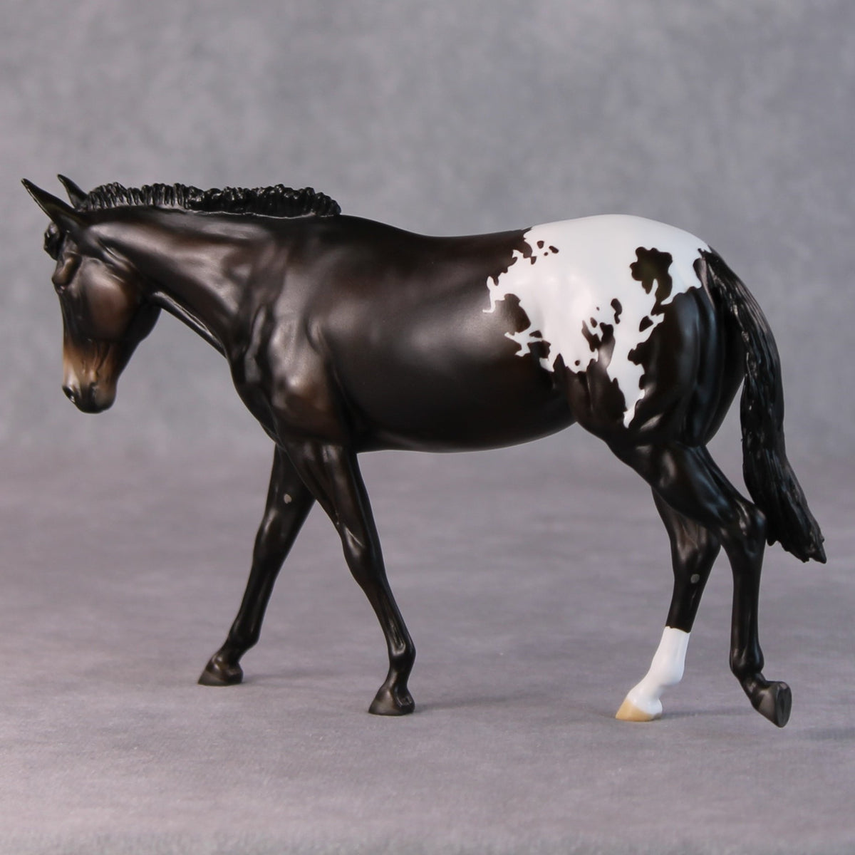 Fudge Sundae OOAK Dark Bay Appaloosa Pebble Mule  By Angela Marleau HS24