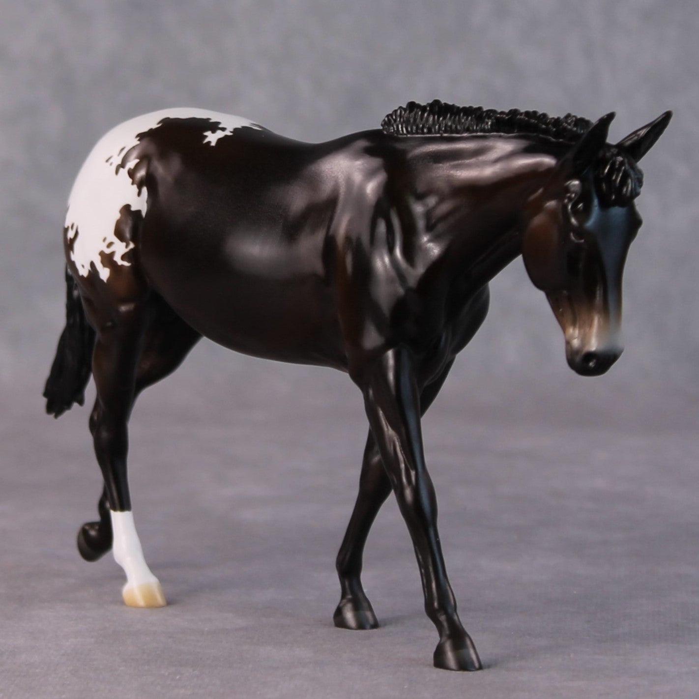 Fudge Sundae OOAK Dark Bay Appaloosa Pebble Mule  By Angela Marleau HS24