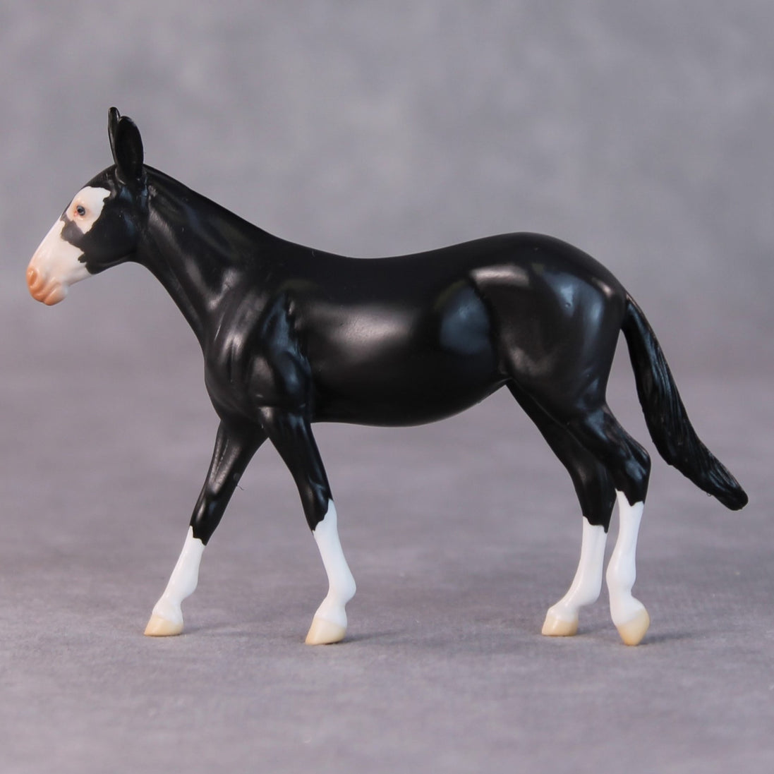 Sarah OOAK Dark Grey Pinto Deco Mule Chip by Jamie Adamson HS24