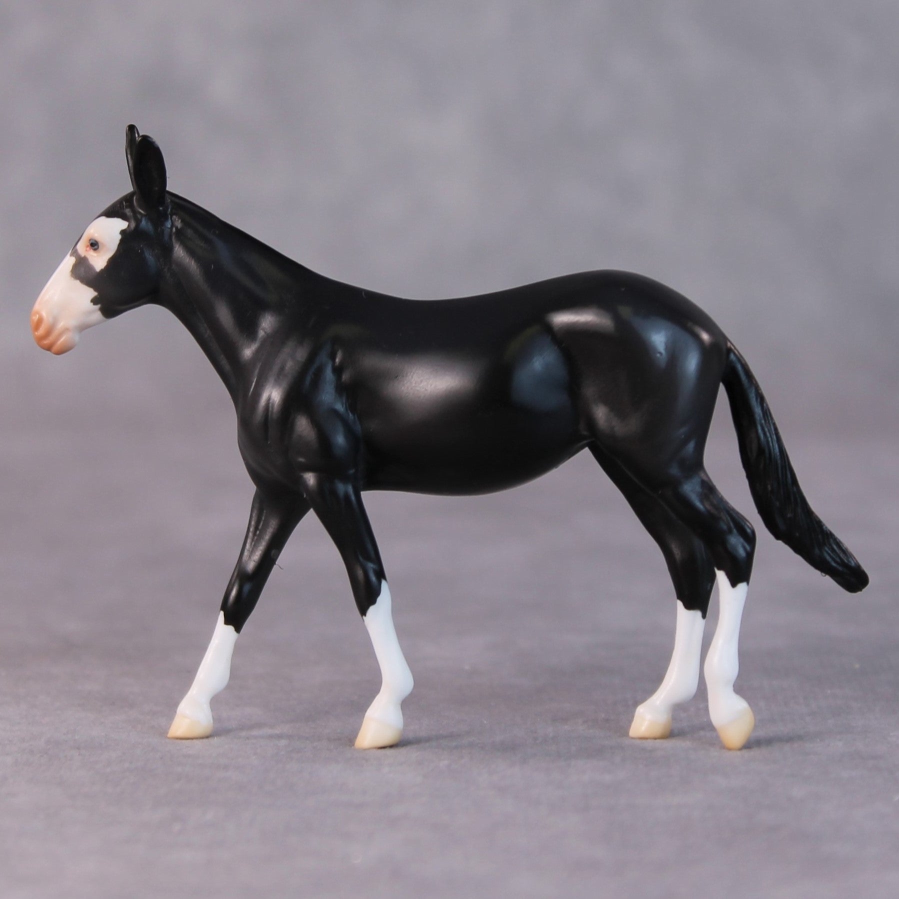 Sarah OOAK Dark Grey Pinto Deco Mule Chip by Jamie Adamson HS24