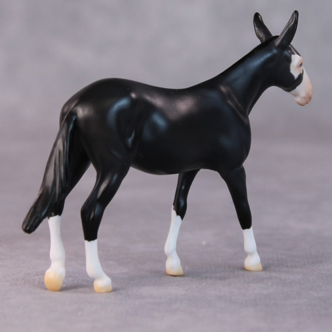 Sarah OOAK Dark Grey Pinto Deco Mule Chip by Jamie Adamson HS24