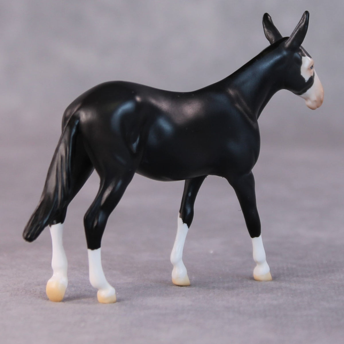 Sarah OOAK Dark Grey Pinto Deco Mule Chip by Jamie Adamson HS24