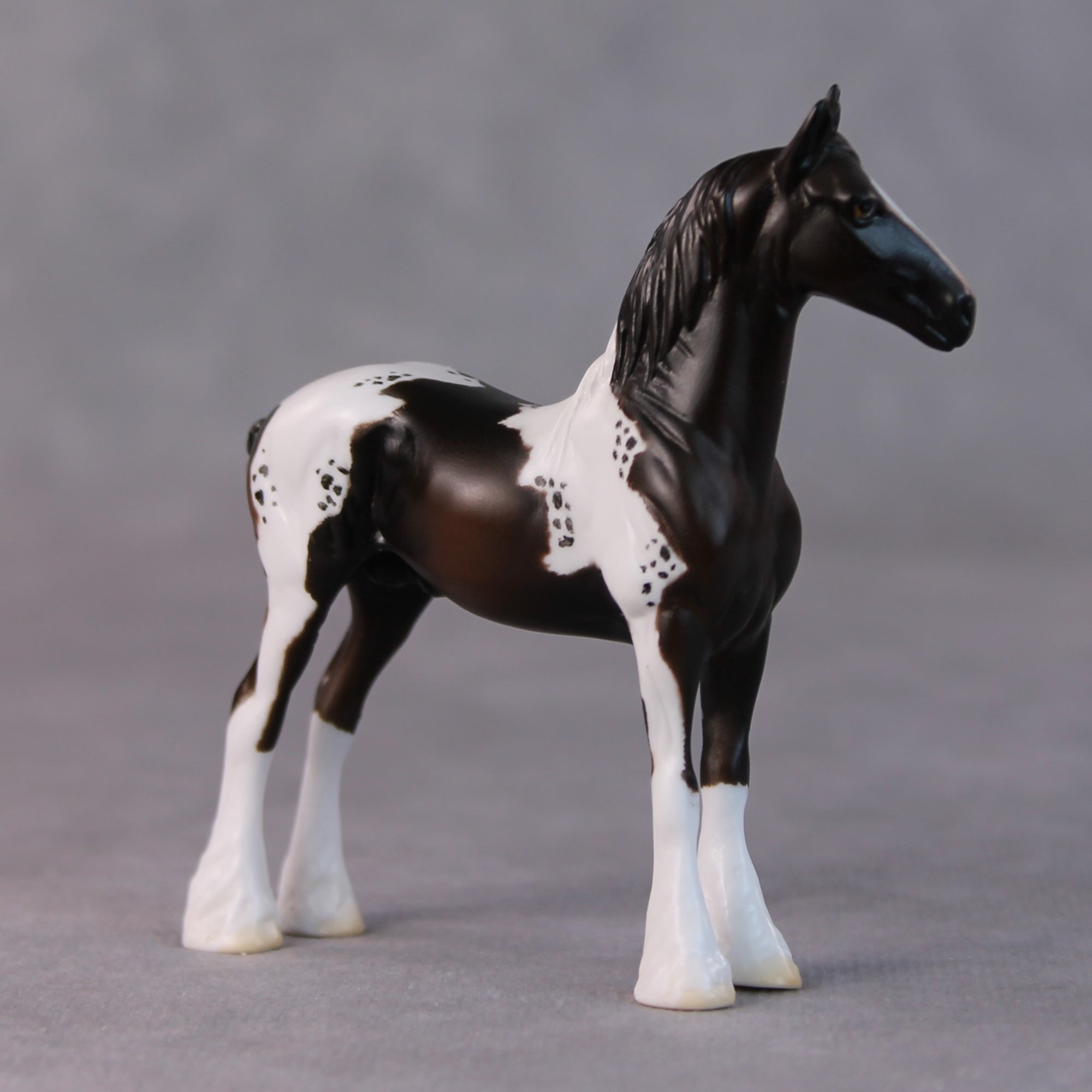 Dominic OOAK Dark Bay Tobiano Draft Chip By Jamie Adamson HS24 Online Drawing OOAK