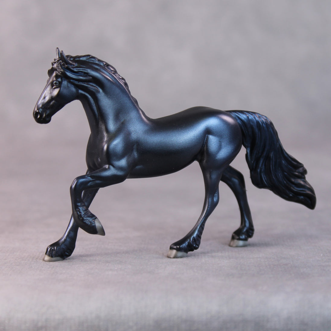 Asta OOAK Black/Blue Deco Friesian Chip by Jamie Adamson HS24