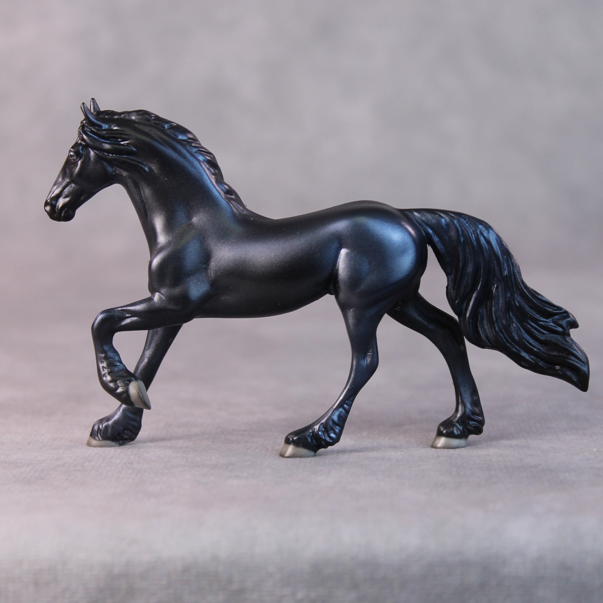 Asta OOAK Black/Blue Deco Friesian Chip by Jamie Adamson HS24