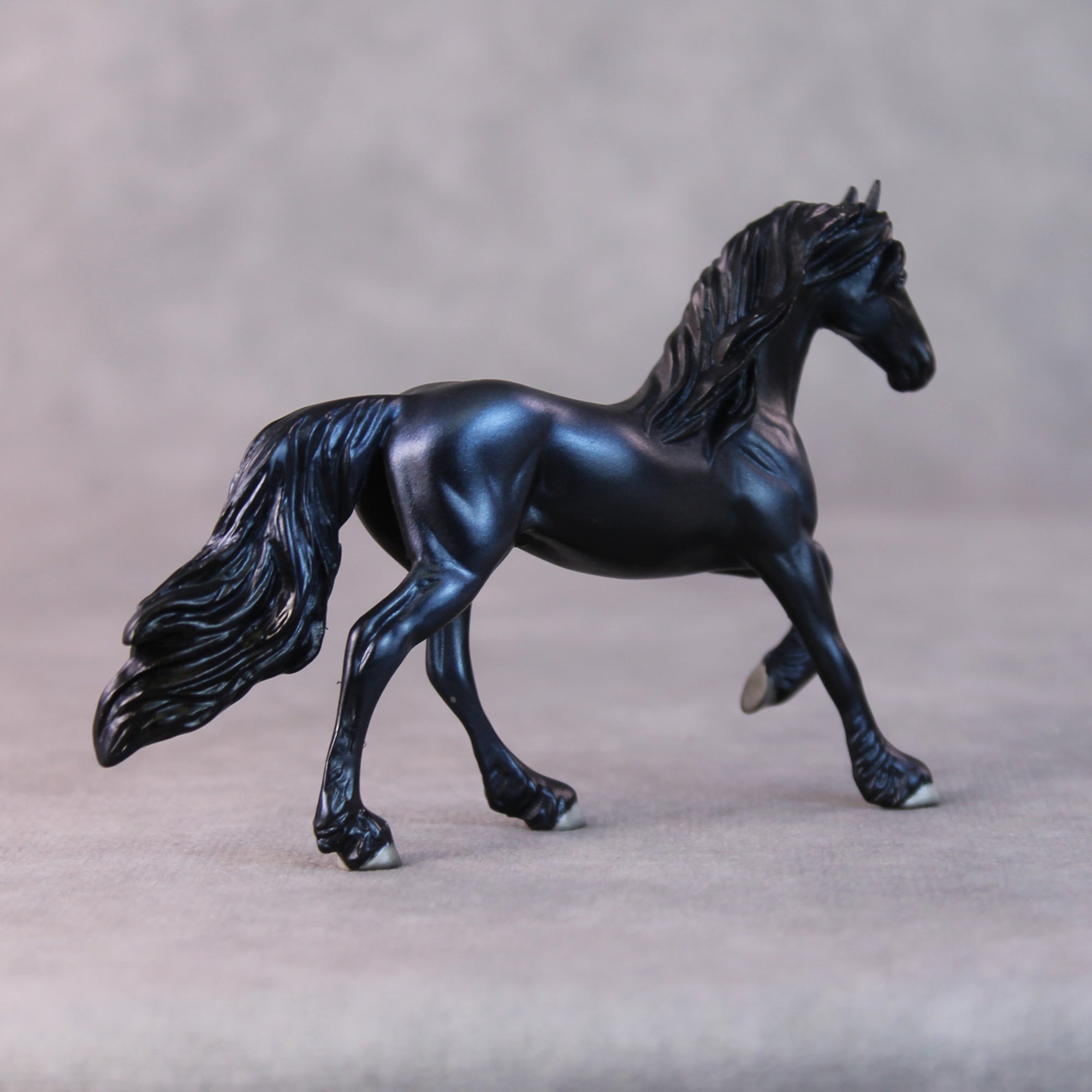 Asta OOAK Black/Blue Deco Friesian Chip by Jamie Adamson HS24