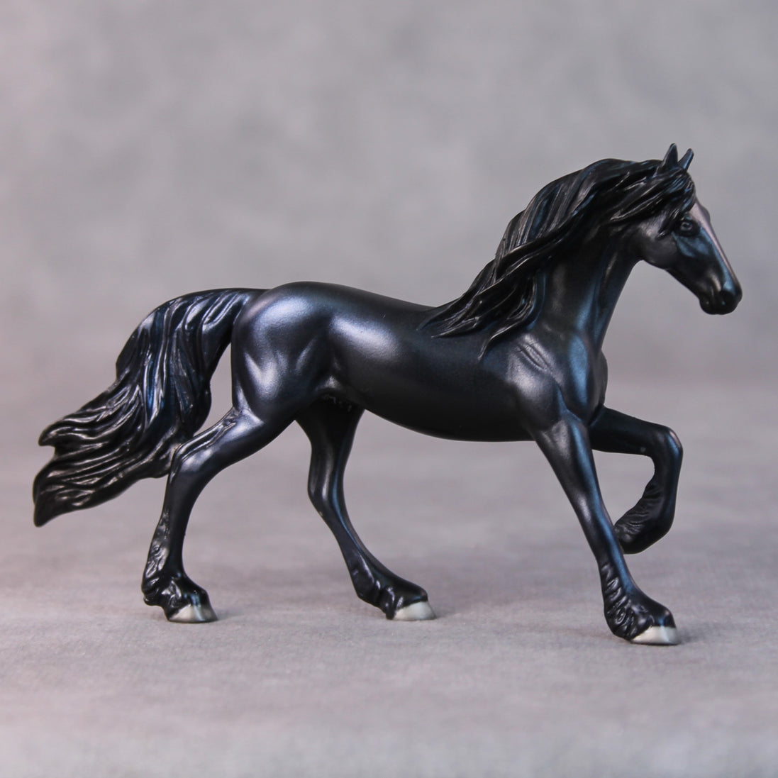 Asta OOAK Black/Blue Deco Friesian Chip by Jamie Adamson HS24