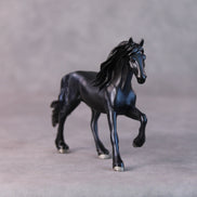 Asta OOAK Black/Blue Deco Friesian Chip by Jamie Adamson HS24