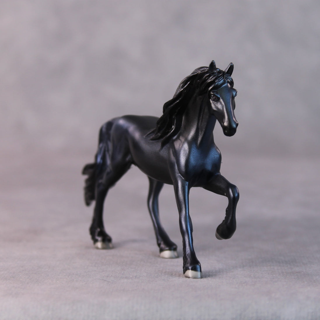 Asta OOAK Black/Blue Deco Friesian Chip by Jamie Adamson HS24