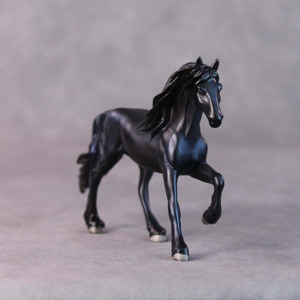 Asta OOAK Black/Blue Deco Friesian Chip by Jamie Adamson HS24