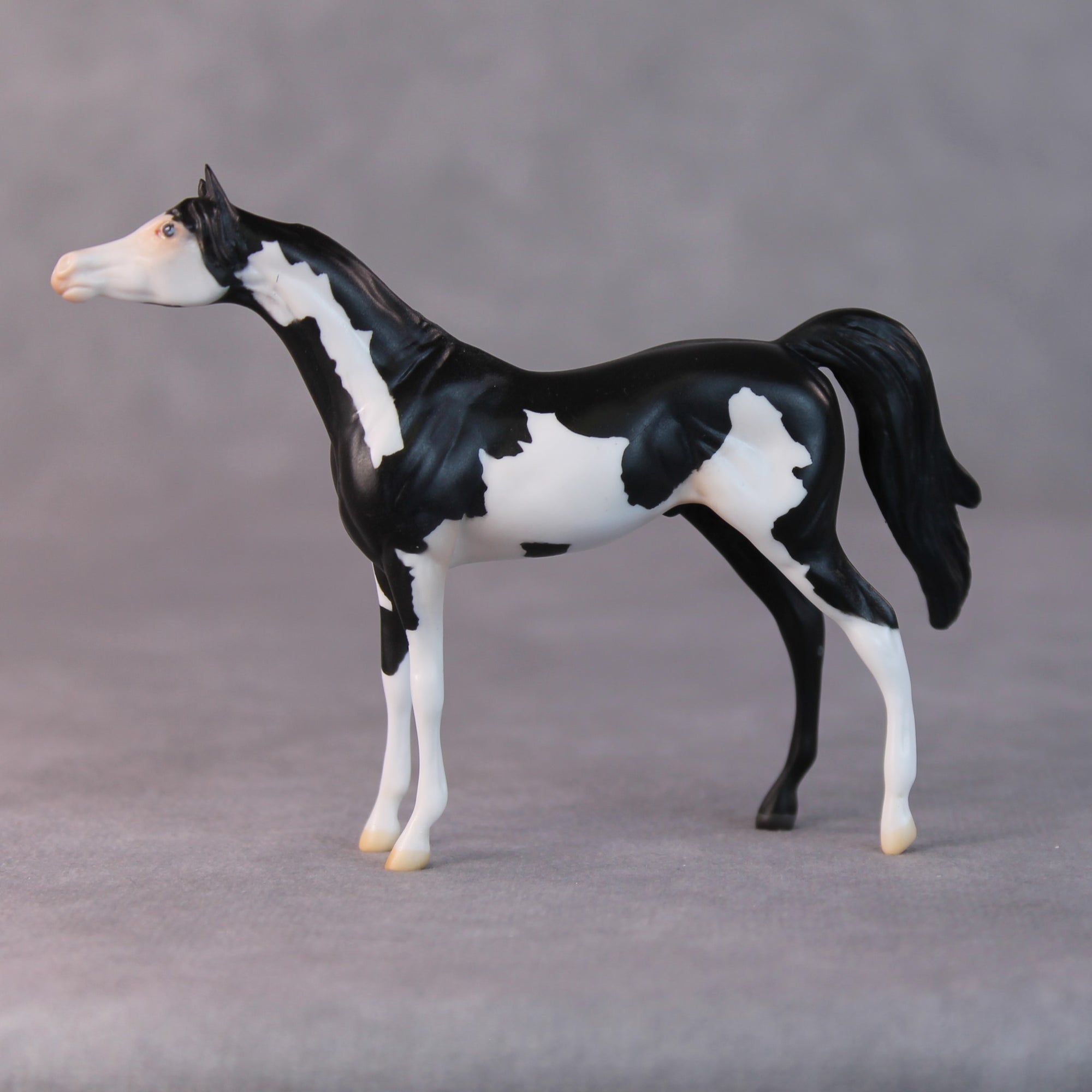 Dale OOAK Black Pinto Arabian Chip by Jamie Adamson HS24