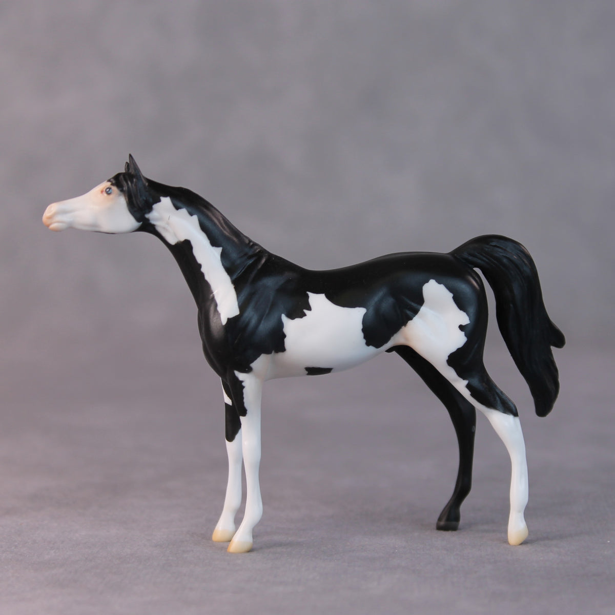 Dale OOAK Black Pinto Arabian Chip by Jamie Adamson HS24