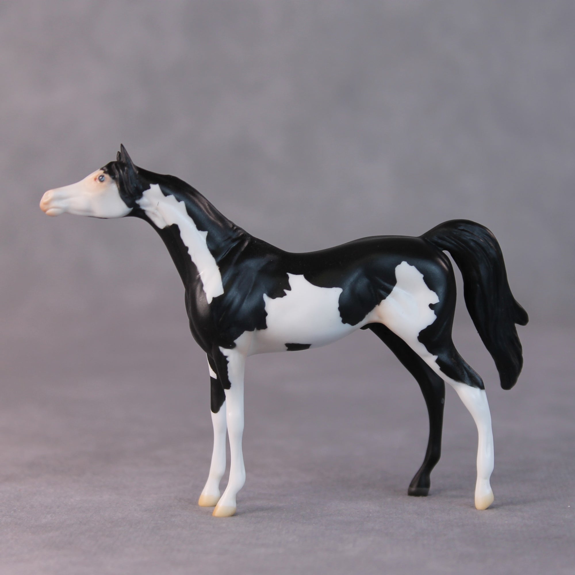 Dale OOAK Black Pinto Arabian Chip by Jamie Adamson HS24