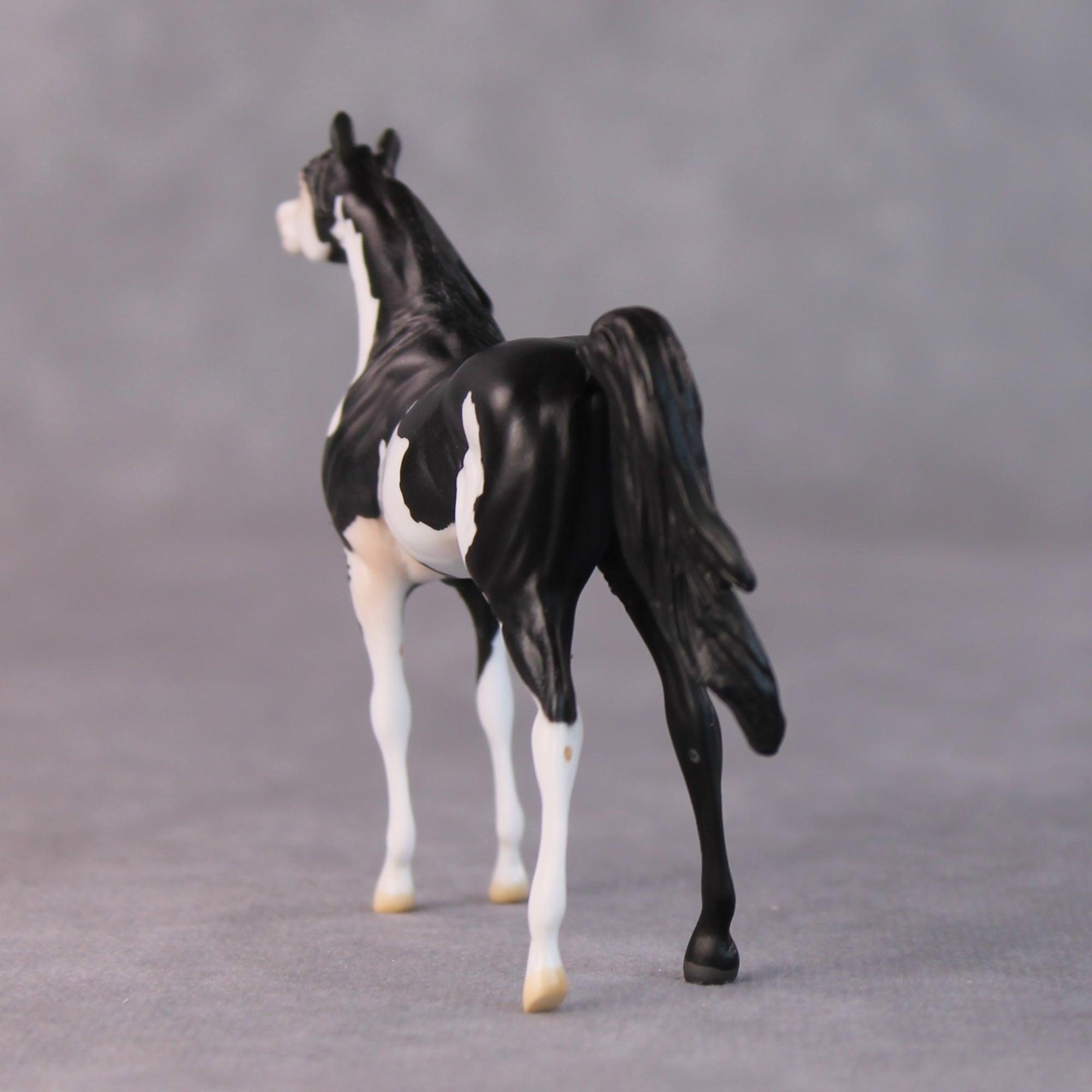 Dale OOAK Black Pinto Arabian Chip by Jamie Adamson HS24