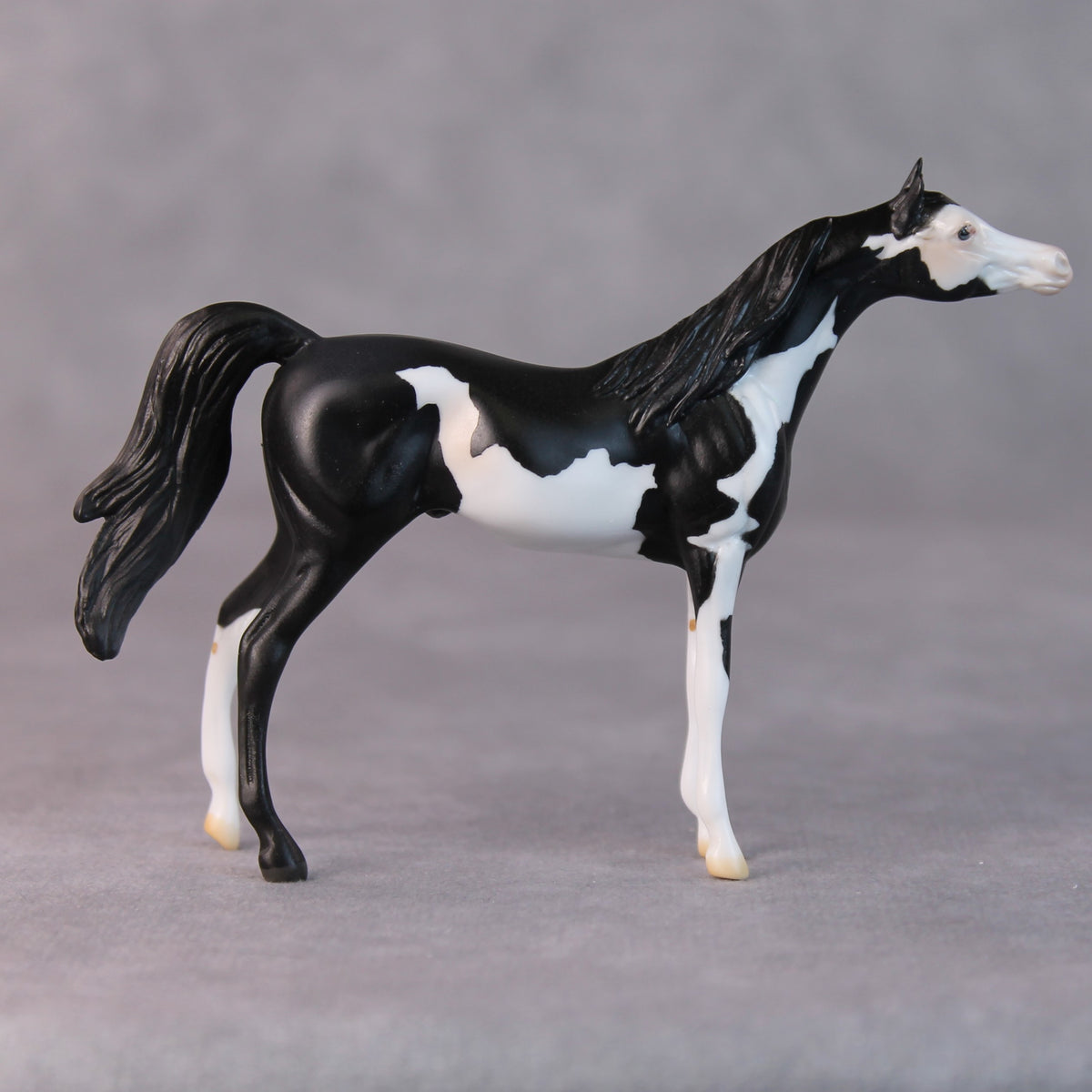 Dale OOAK Black Pinto Arabian Chip by Jamie Adamson HS24