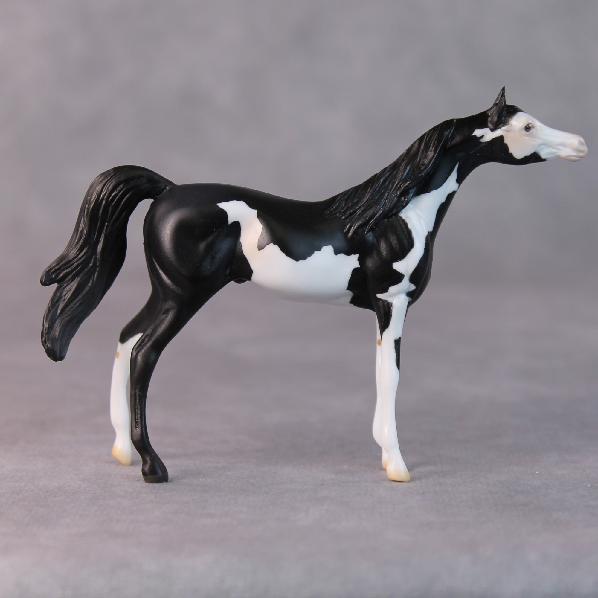 Dale OOAK Black Pinto Arabian Chip by Jamie Adamson HS24