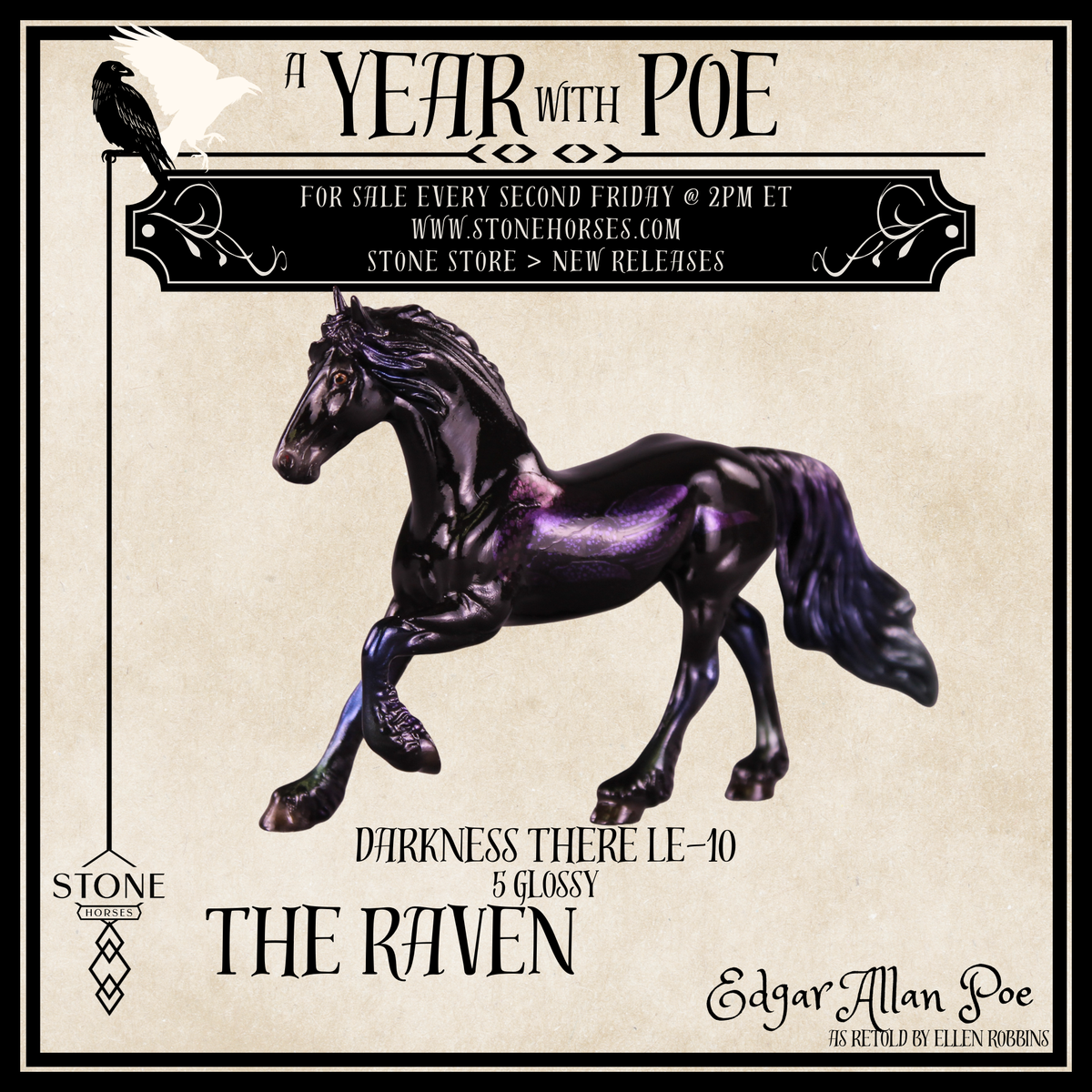 Glossy Darkness There LE-5 FCM Chip Friesian by Ellen Robbins YP26