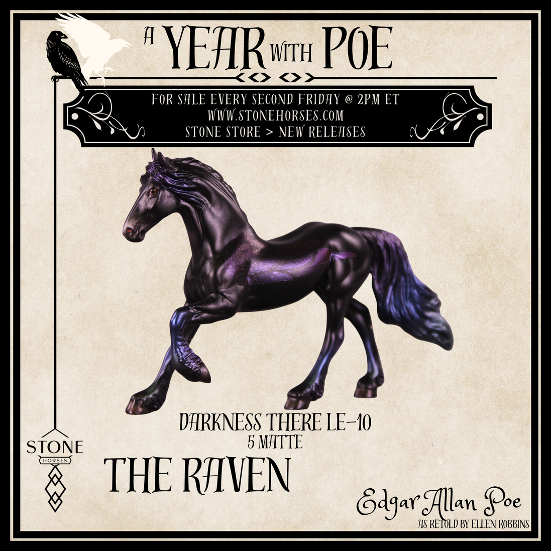 Matte Darkness There LE-5 FCM Chip Friesian by Ellen Robbins YP26