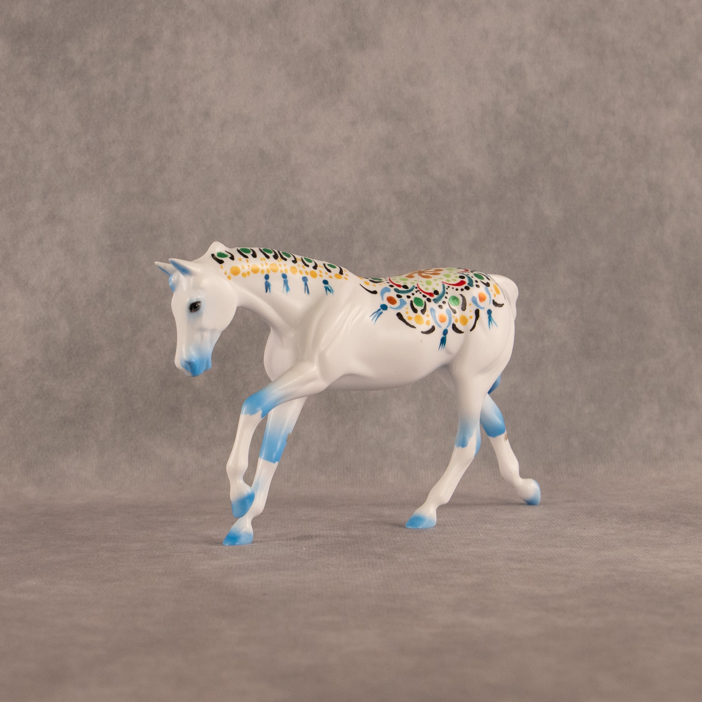 Mandala OOAK FCM Pebble Stock Horse by Dawn Quick EQ26