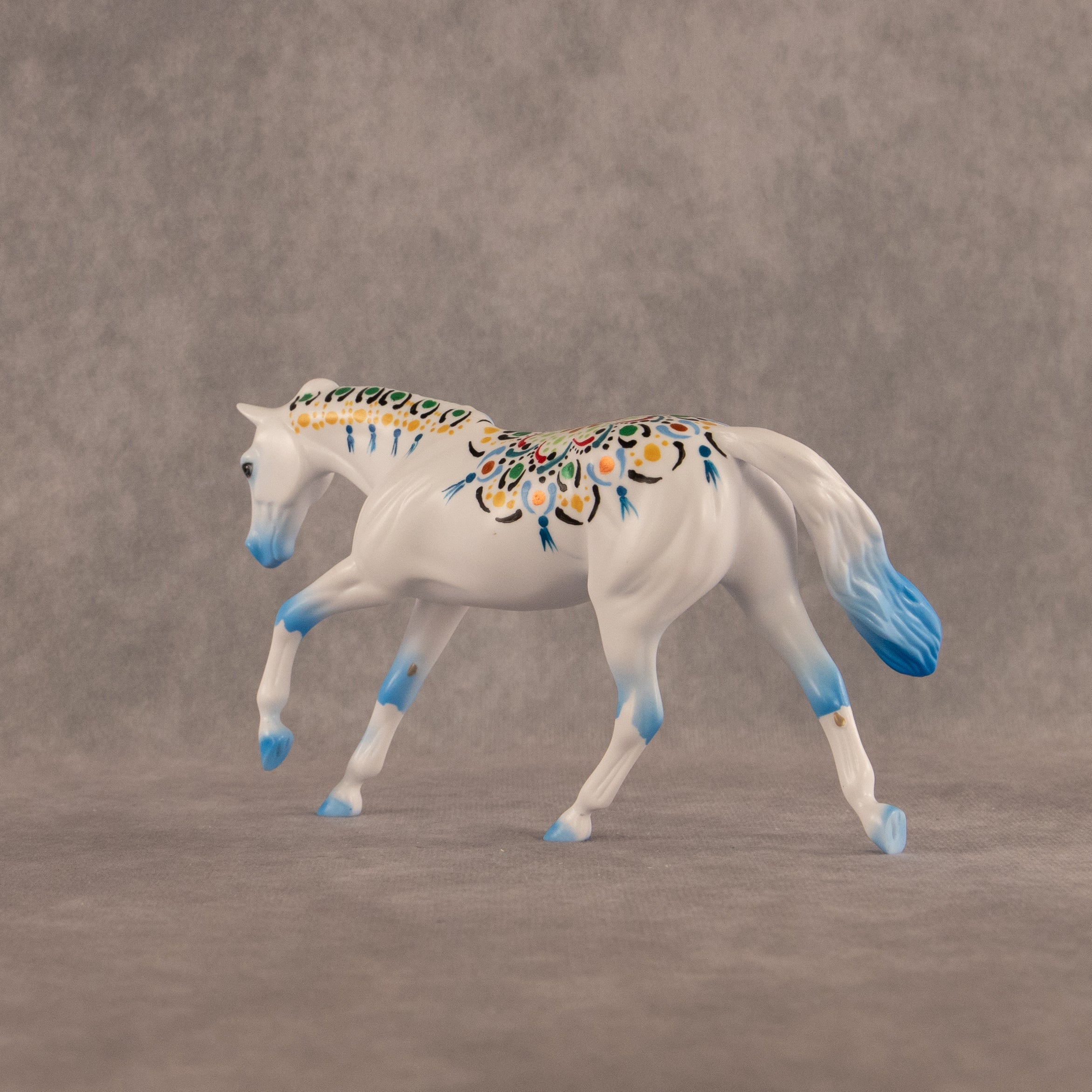 Mandala OOAK FCM Pebble Stock Horse by Dawn Quick EQ26