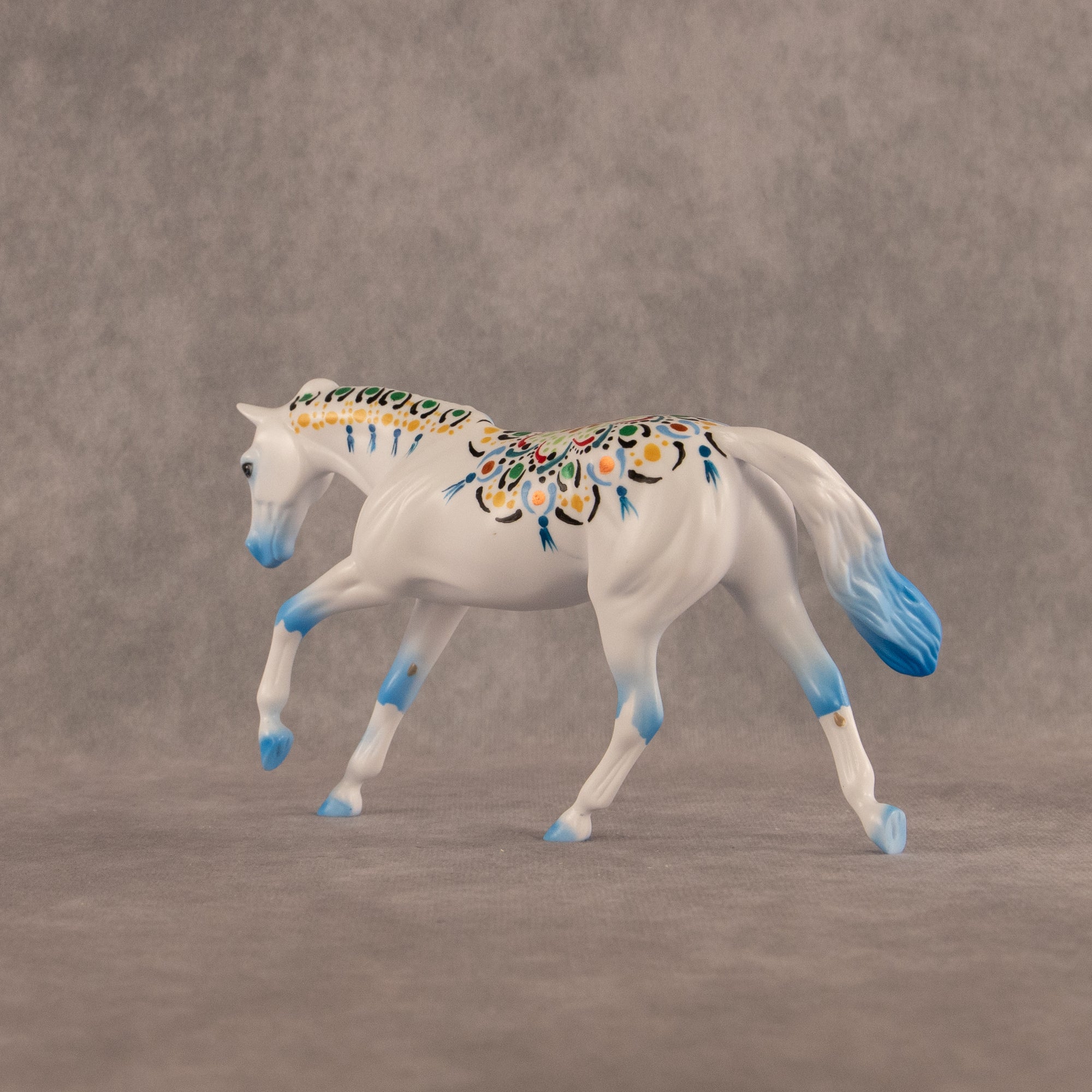 Mandala OOAK FCM Pebble Stock Horse by Dawn Quick EQ26