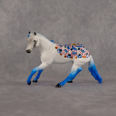 Mandala Effect OOAK Chip Cutting Horse by Dawn Quick LHS26