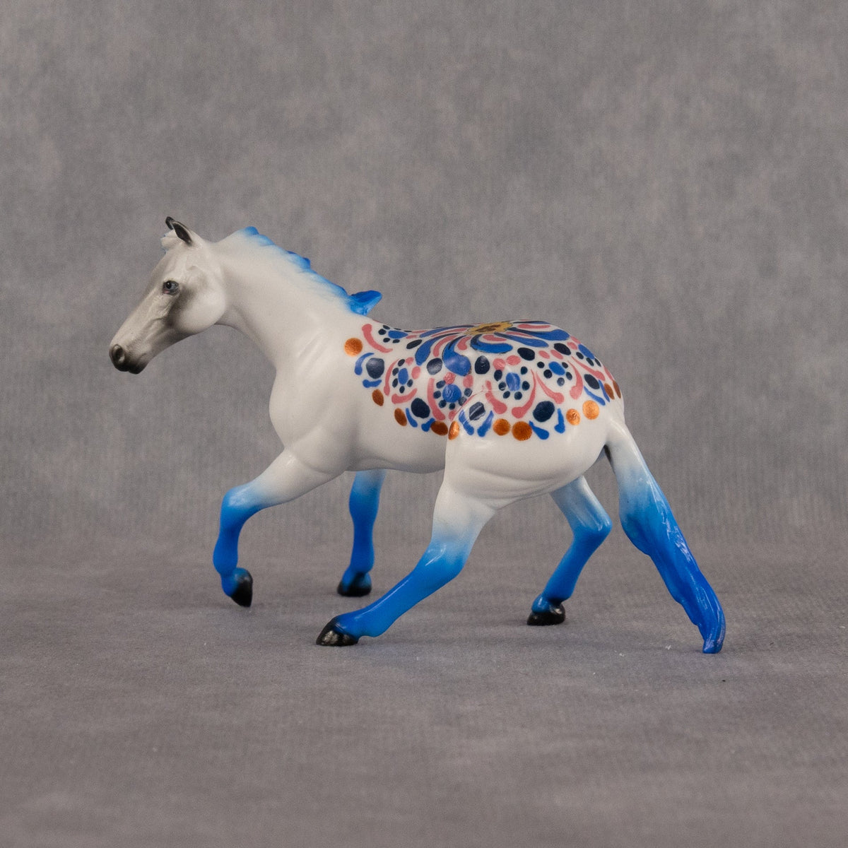 Mandala Effect OOAK Chip Cutting Horse by Dawn Quick LHS26