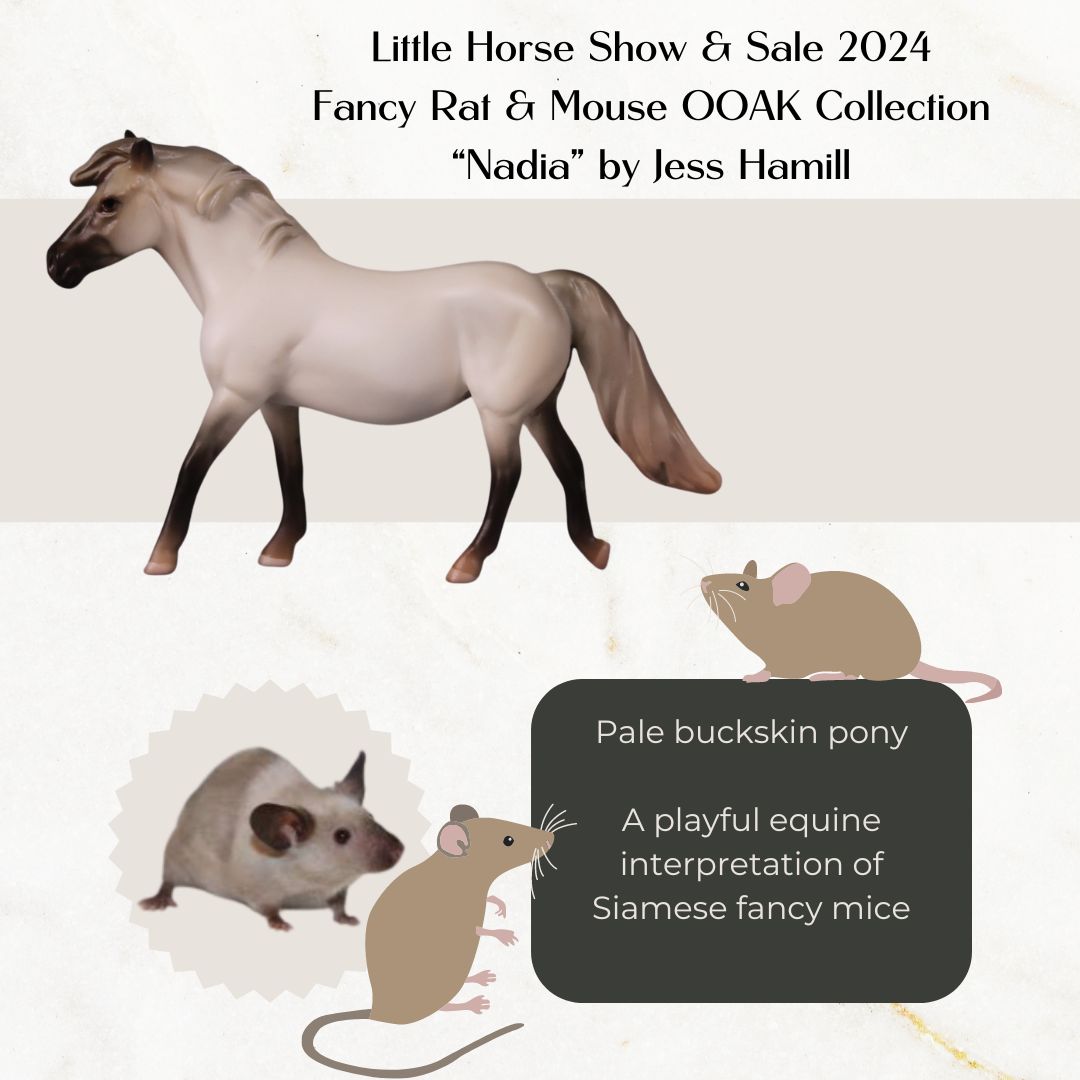 Nadia Limited Edition Rat Inspired Series of 15 OOAK Pale Buckskin Pony Chip By Jess Hamill LHS24