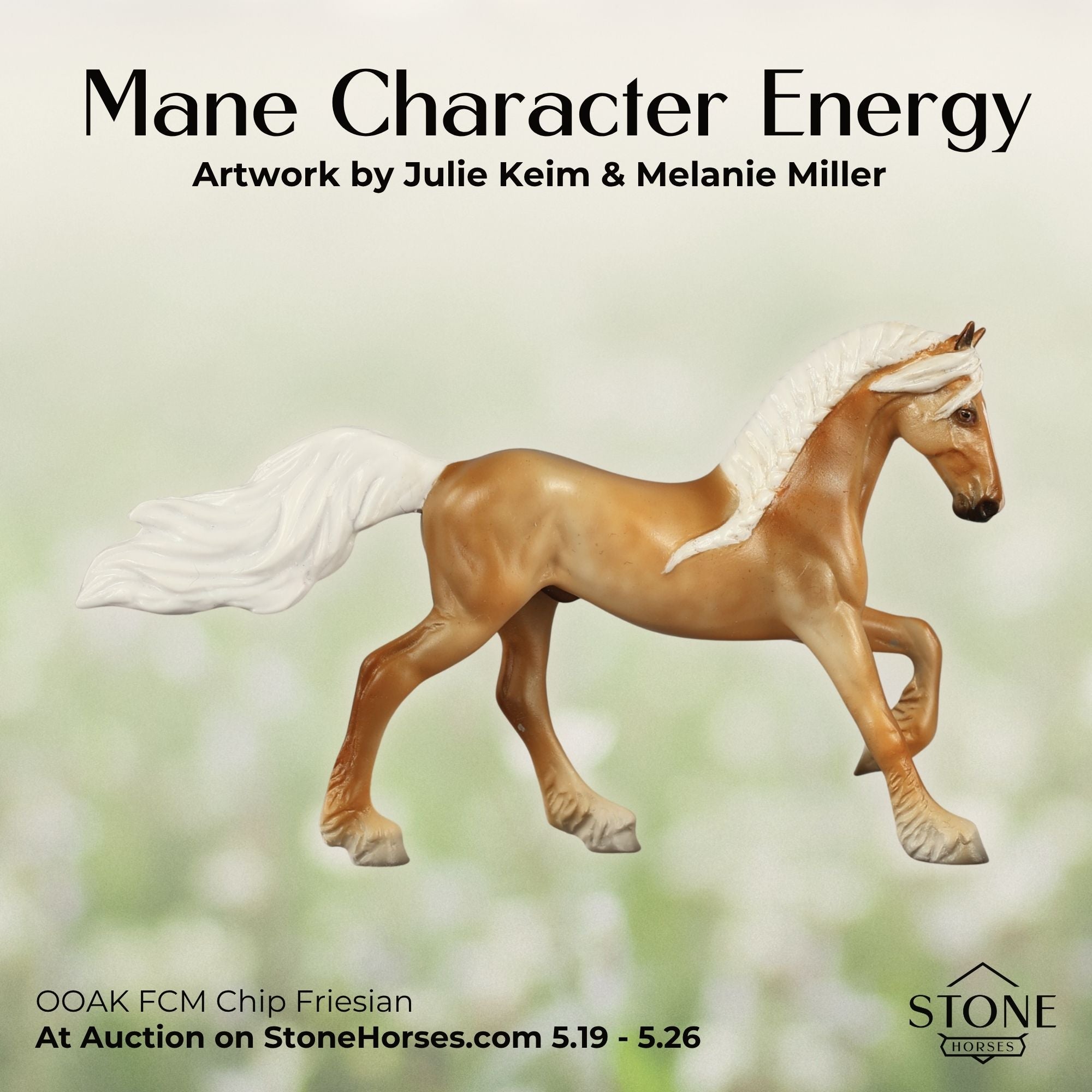 Mane Character Energy OOAK FCM Chip Friesian by Julie Keim