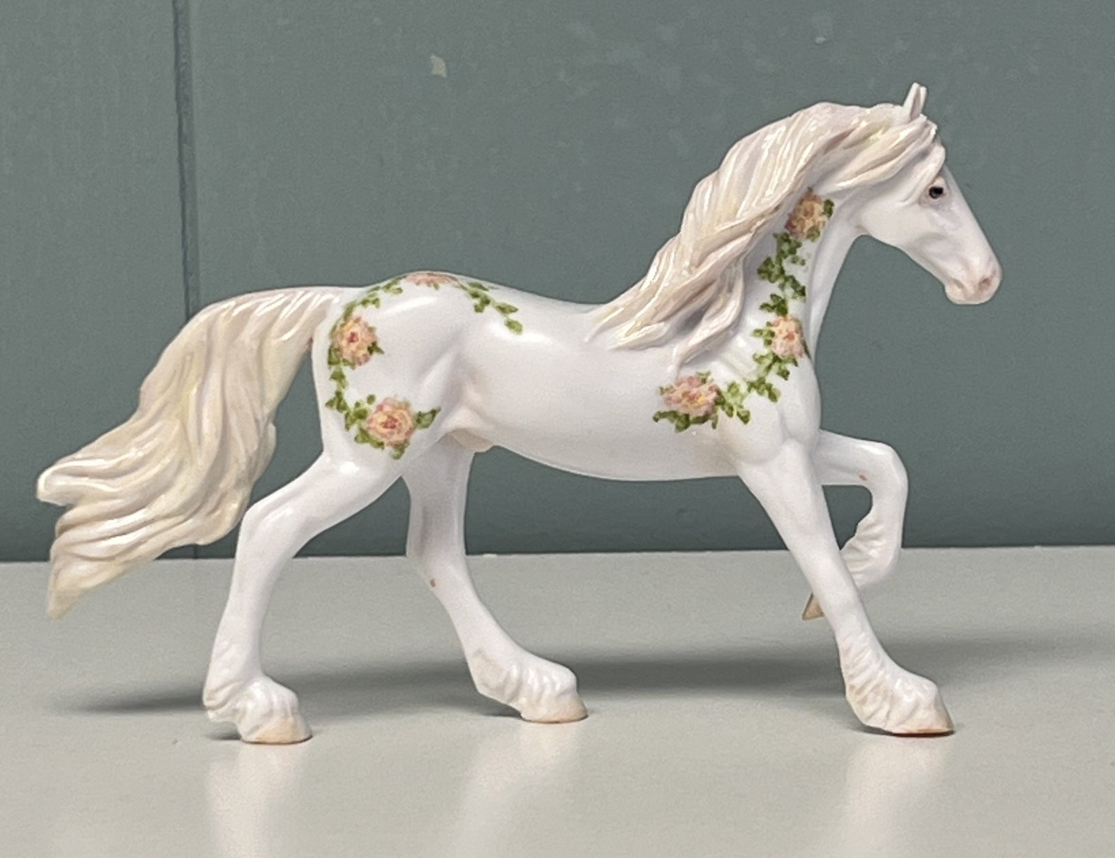 Peace Roses OOAK Deco Custom Friesian Chip By Andrea Thomason SAMPLE & OOAK SALE APRIL 2024 SS424