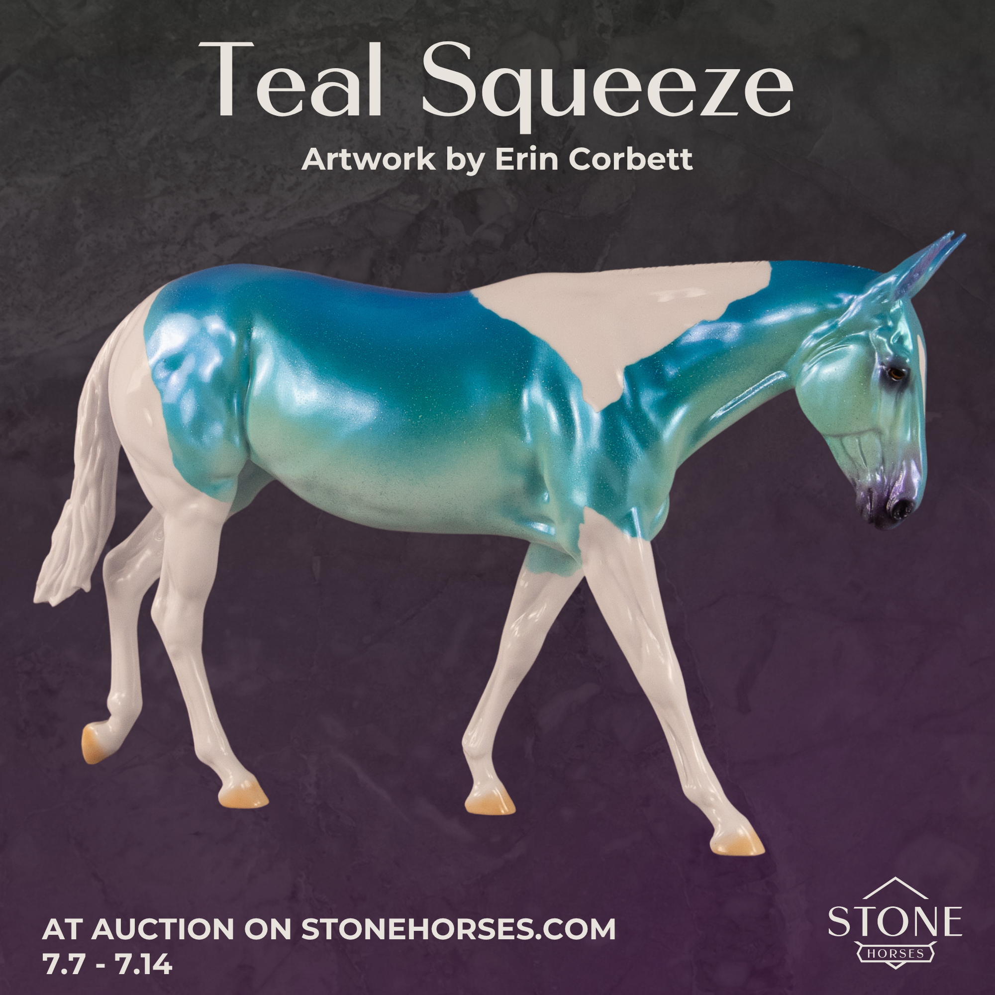 Teal Squeeze OOAK Large Mule by Erin Corbett EQ26
