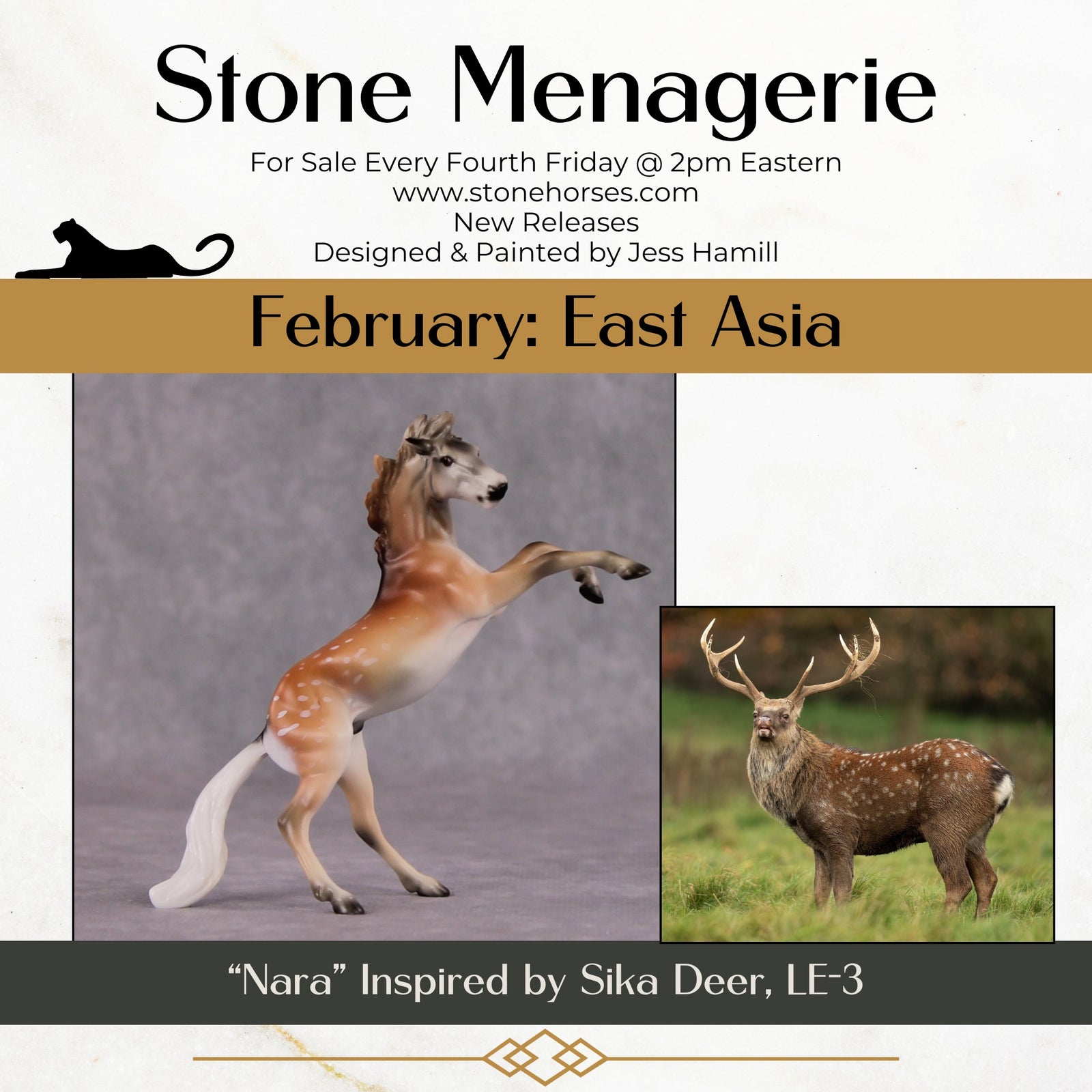 "Nara" LE-3 Sika Deer Inspired Deco Rearing Chip By Jess Hamill - 2025 The Menagerie Series MS25