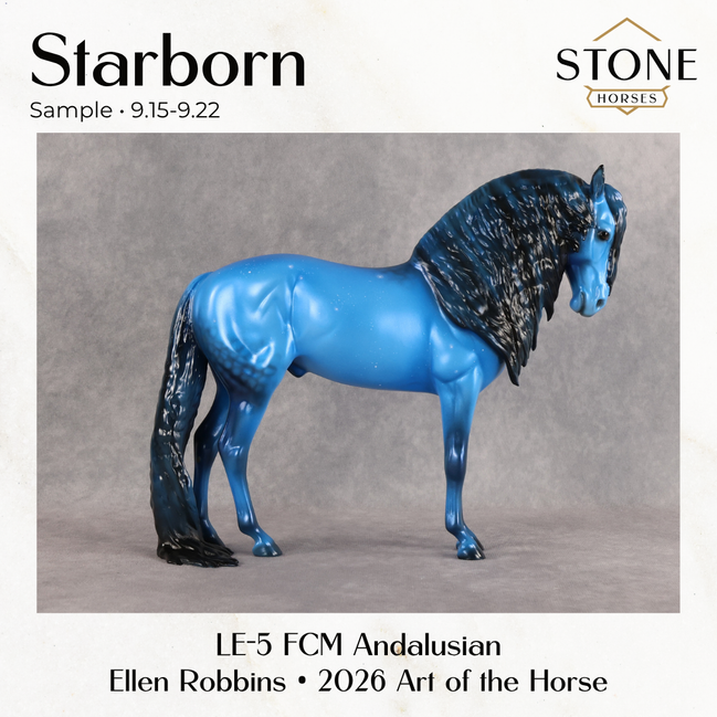 SAMPLE Starborn LE-5 Run Dappled Cerulean Blue Factory Custom Andalusian By Ellen Robbins SS0926
