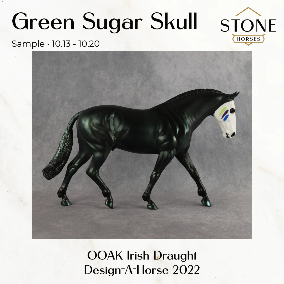 SAMPLE Green Sugar Skull by The Stone Horses Art Team SS1026