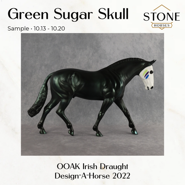 SAMPLE Green Sugar Skull by The Stone Horses Art Team SS1026