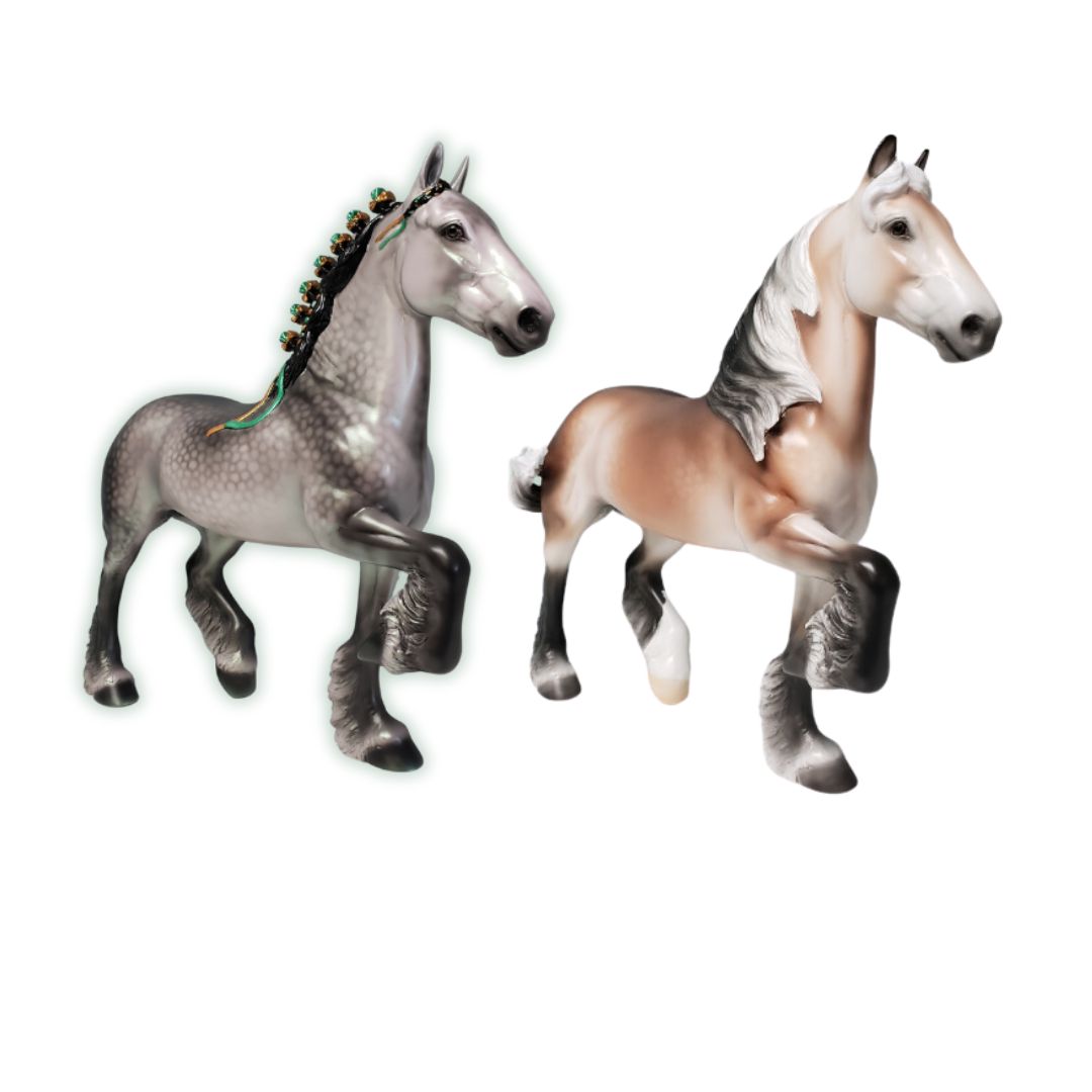 Ceffyl Bertilak & Gryngolet - Trotting Drafters By Ellen Robbins Sir Gawain and the Green Knight Classic Literature Series 2024