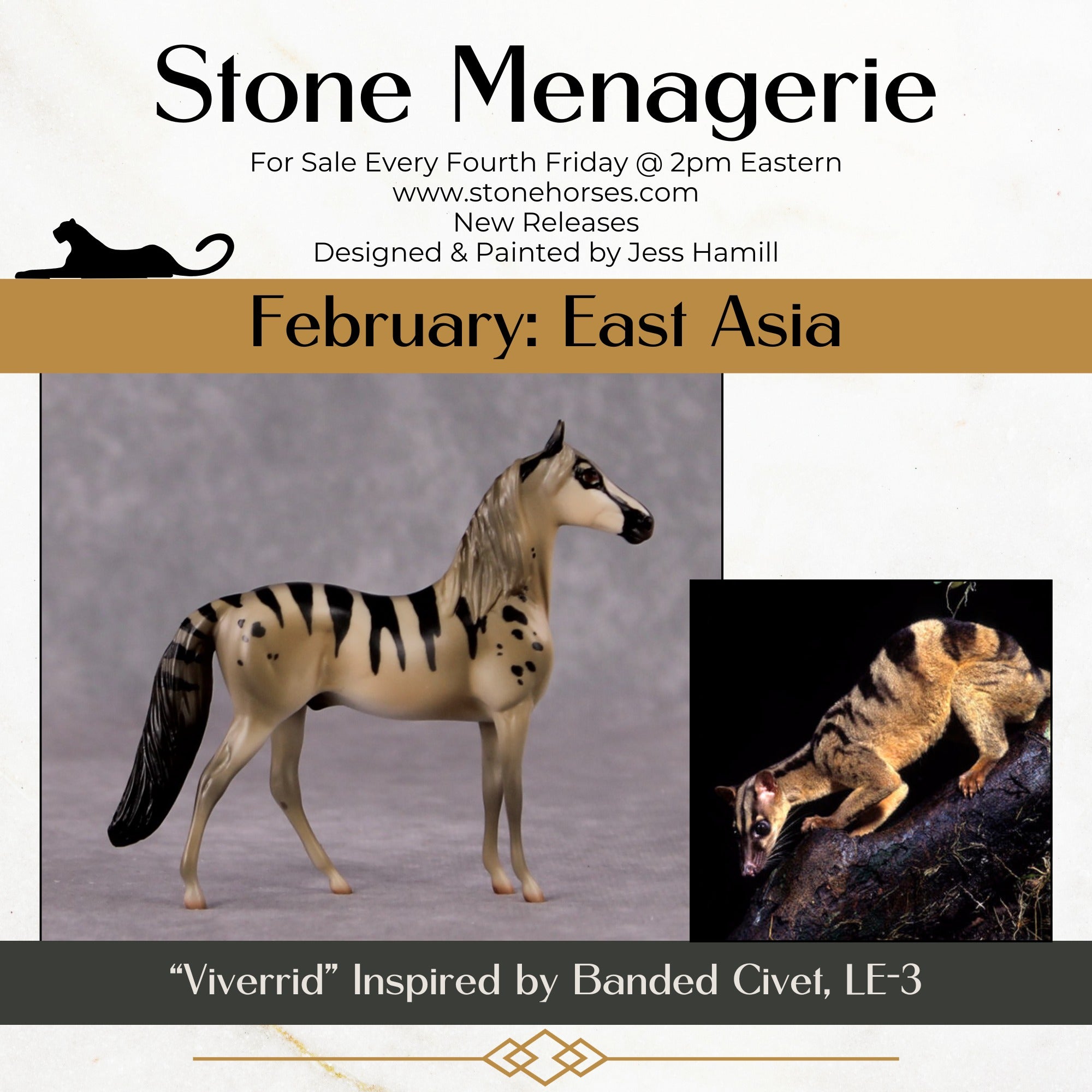 "Viverrid" LE-3 Banded Civet Inspired Deco Morgan Chip By Jess Hamill - 2025 The Menagerie Series MS25
