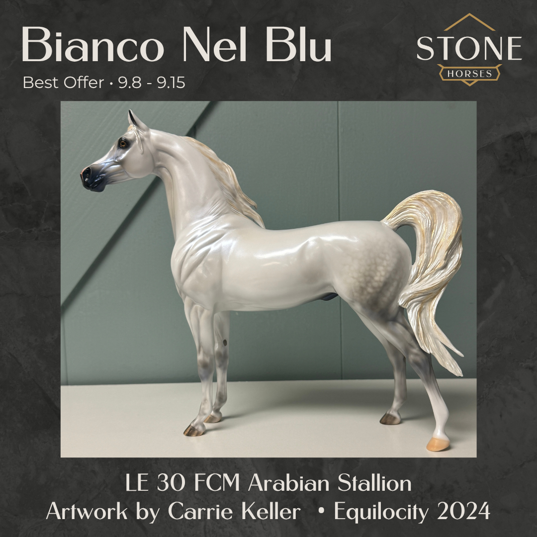 SAMPLE Bianco Nel Blu LE-30 Run Dappled Grey with Gold Accented Mane Custom Arabian By Carrie Keller  EQ24 Based on AotH Entry Digital Art From Zoja Makovec SS0826