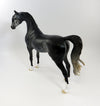 AIKMAN-OOAK STAR DAPPLE BLACK ARABIAN MODEL HORSE 2/5