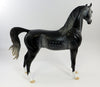 AIKMAN-OOAK STAR DAPPLE BLACK ARABIAN MODEL HORSE 2/5