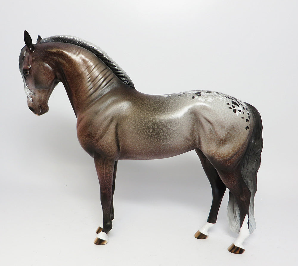 AMERICAN CLASSIC-OOAK APPALOOSA ROACHED MANE ANDALUSIAN MODEL HORSE BY DAWN QUICK EQ 2017