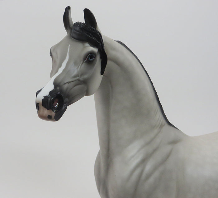PATINA - OOAK Dapple Gret Arabian Model Horse with Turned Head - 9/18