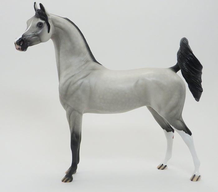 PATINA - OOAK Dapple Gret Arabian Model Horse with Turned Head - 9/18