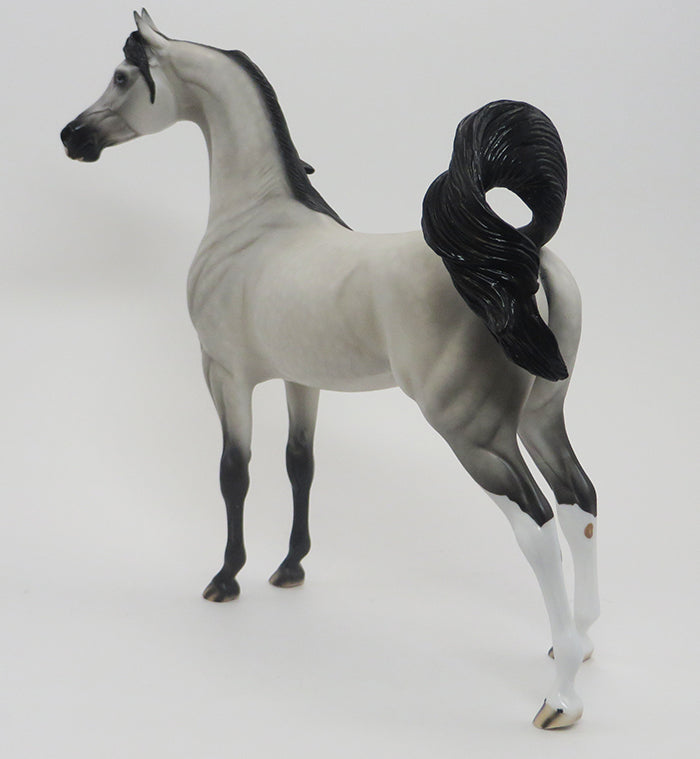 PATINA - OOAK Dapple Gret Arabian Model Horse with Turned Head - 9/18